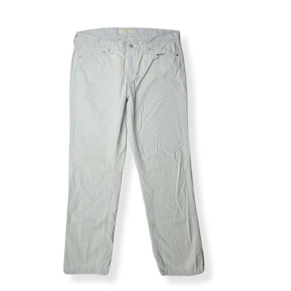 Levi's White and Light Blue striped Boyfriend pants size 29 - Picture 1 of 3